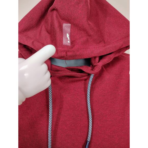 Rhoback Hesi Performance Hoodie Mens Small Red Pullover Top Stretch Long Sleeve - Picture 2 of 11